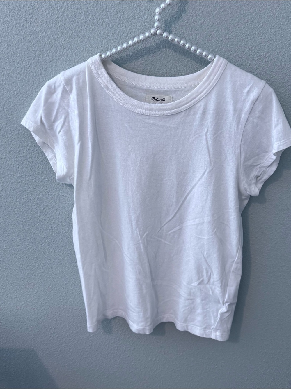 Madewell White Short Sleeve Scoop Neck Tee